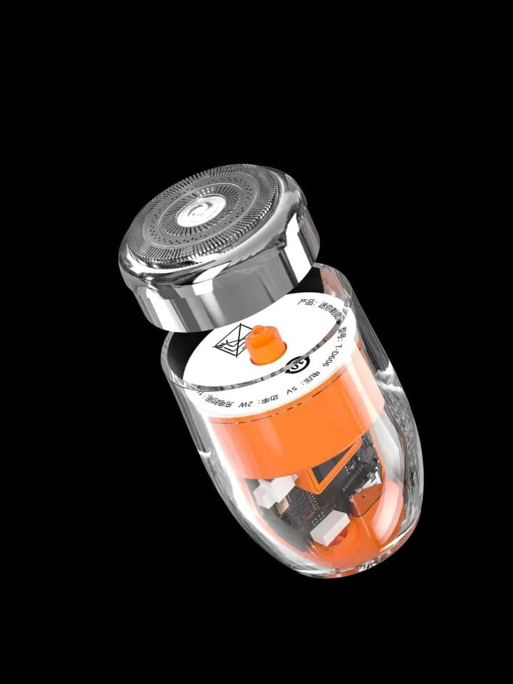 Transparent portable shaver, Product design showcase