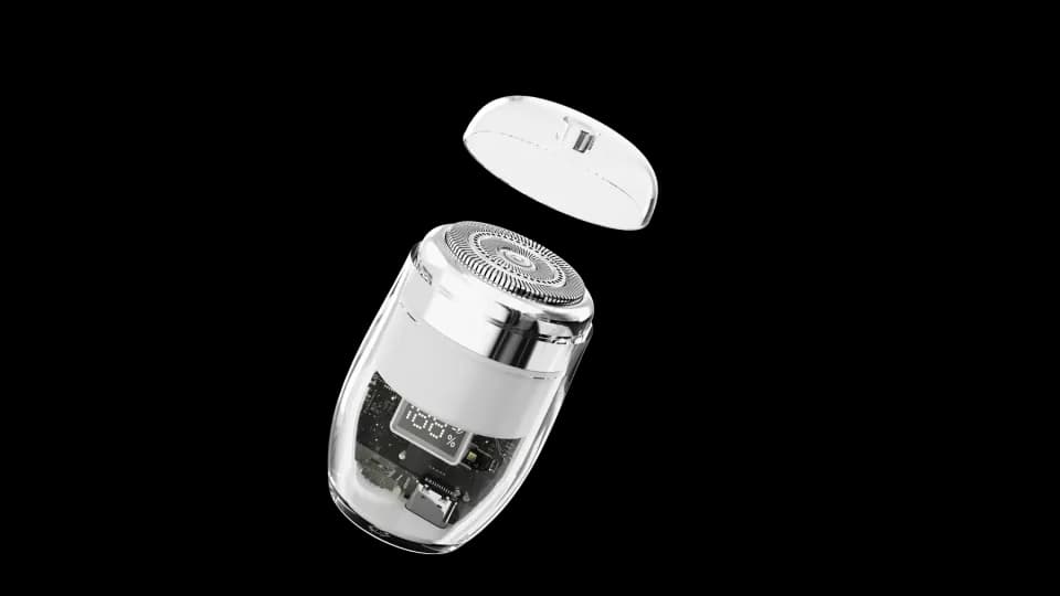 Transparent portable shaver, Product design showcase